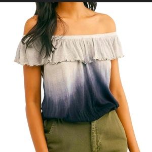 Free People Up All Night Top ombré Gray